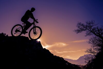 Sticker Kayalıktan bisikletle iniş