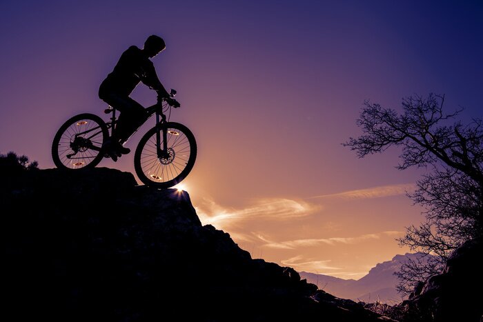 Sticker Kayalıktan bisikletle iniş