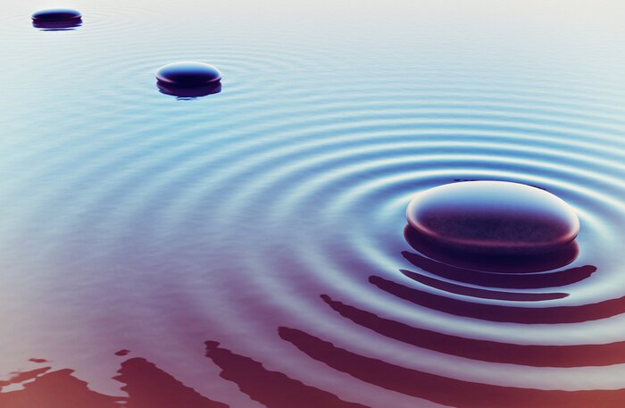 Sticker Steine ​​in einem Wasserbad