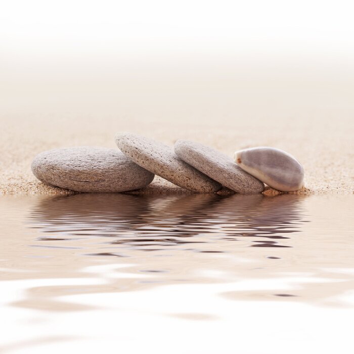 Sticker Zen Kieselsteine ​​und Muscheln