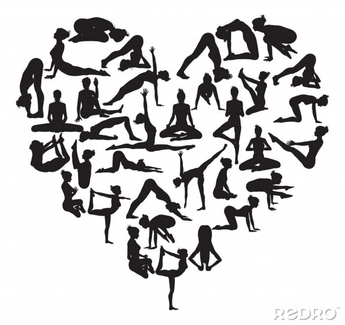 Sticker Yoga Herz