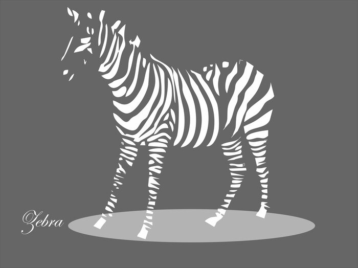 Sticker Zebra auf grauem Hintergrund
