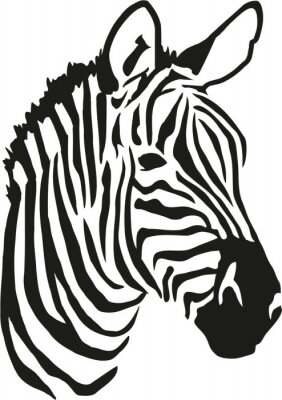 Sticker Zebra auf schwarz-weißer Grafik