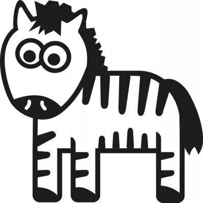 Sticker Zebra mit großen Augen