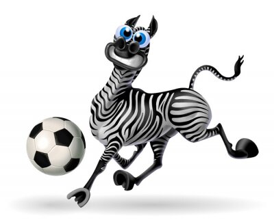 Sticker Zebra spielt Ball