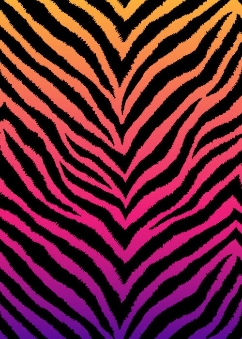 Sticker Zebra, tiger print, animal skin with zigzag lines, stripes. Abstract background. Detailed hand drawn vector illustration. Exotic gradient poster, banner. 