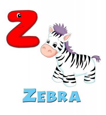Sticker Zebra und der Buchstabe Z