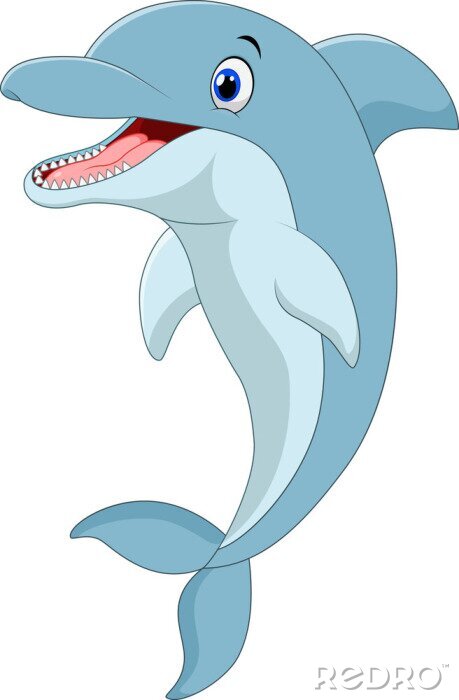 Sticker Zeichnung Delfin mit einem Lächeln