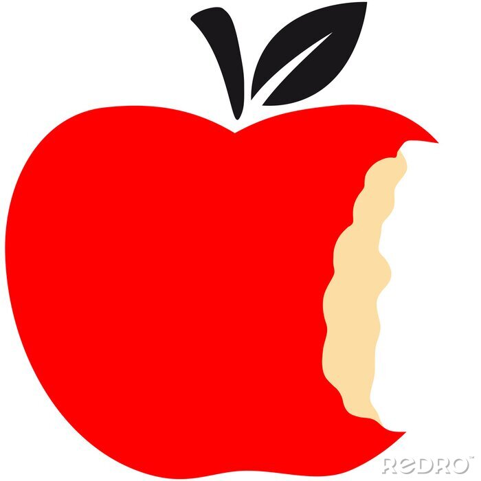 Sticker Zeichnung eines angebissenen Apfels