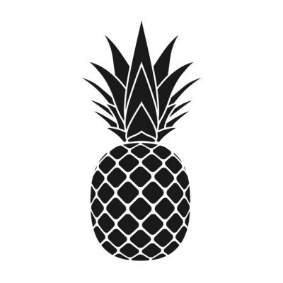 Sticker Zeichnung schwarz-weiße Ananas minmalistisches Schema
