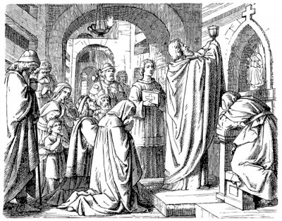 Sticker Zeigte Gottesdienst in den Katakomben von Rom