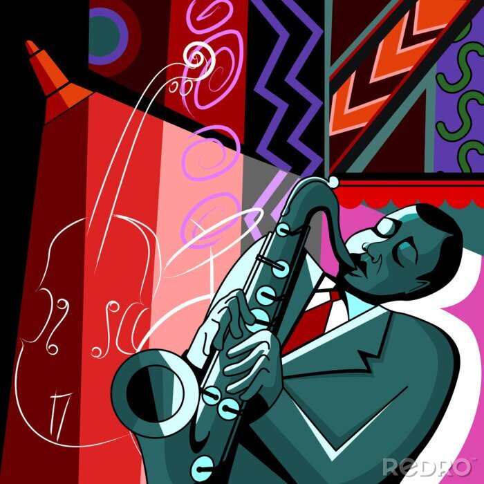 Sticker Zeitgenössische Musik auf dem Saxophon