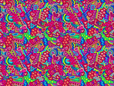 Sticker Zentangle Liebe Herzen Zusammenfassung Doodle Muster hell