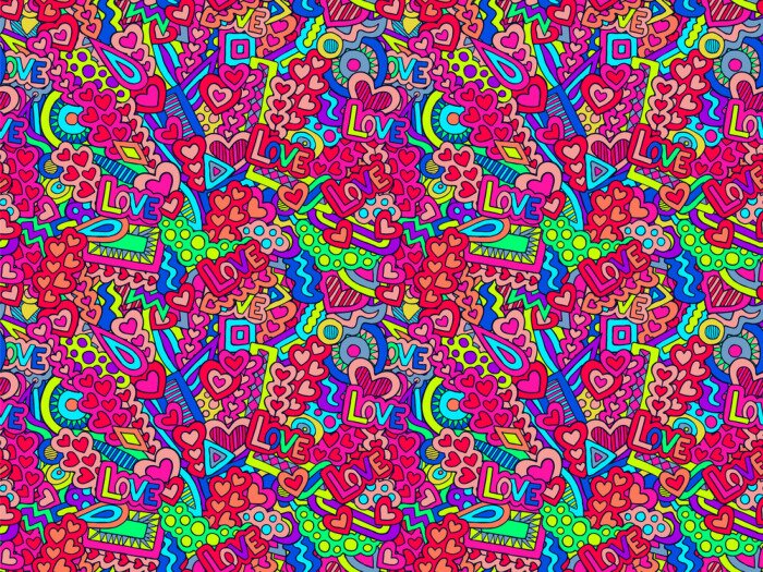 Sticker Zentangle Liebe Herzen Zusammenfassung Doodle Muster hell