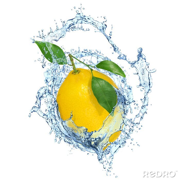 Sticker Zitrone im Wasser
