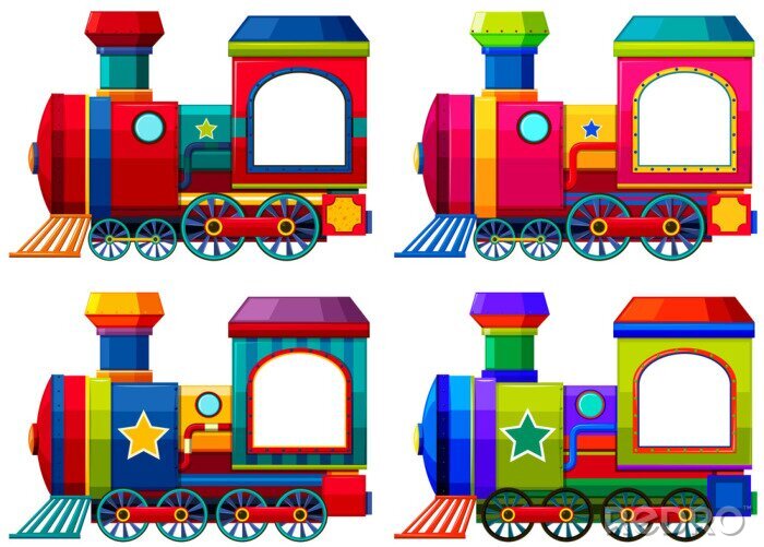 Sticker Züge in verschiedenen Farben
