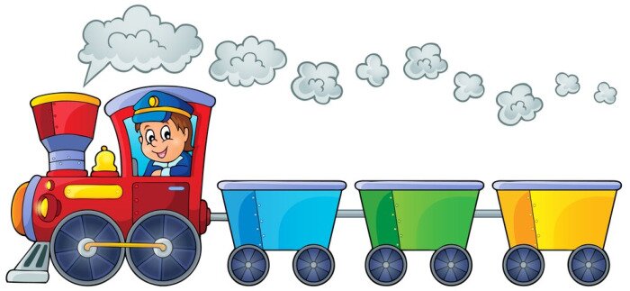 Sticker Zug mit drei leeren Wagen