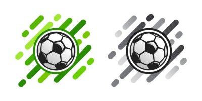 Sticker Zwei Fußballgrafiken in verschiedenen Farben