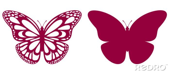 Sticker Zwei Grafiken, die den Umriss eines Schmetterlings darstellen
