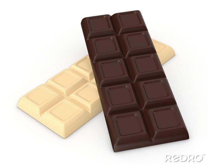 Sticker Zwei Tafeln dunkle und weiße Schokolade