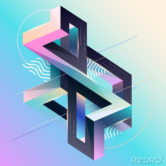 Tapete 3d abstrakte Grafik mit lila und blauen Farben