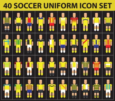 Tapete 40 Fußball Fußball gelb Uniform Icon Set