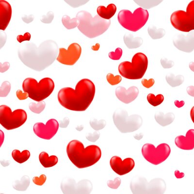 Tapete Abstract 3d hearts seamless pattern