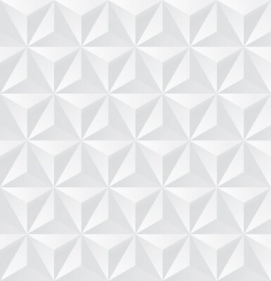 Tapete Abstract white triangle background, 3d triangle seamless pattern, Vector.