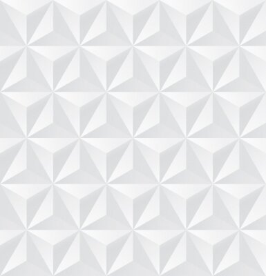 Tapete Abstract white triangle background, 3d triangle seamless pattern, Vector.