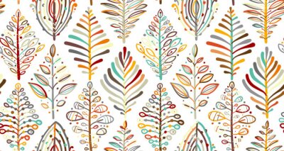 Tapete Abstrakte Bäume in Herbstfarben