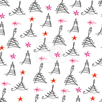 Tapete Abstrakte Bäume und Pfeifen auf weißem Hintergrund