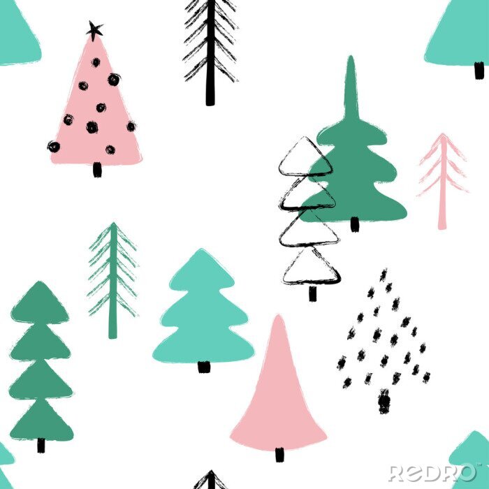 Tapete Abstrakte Bäume vom Winterwald