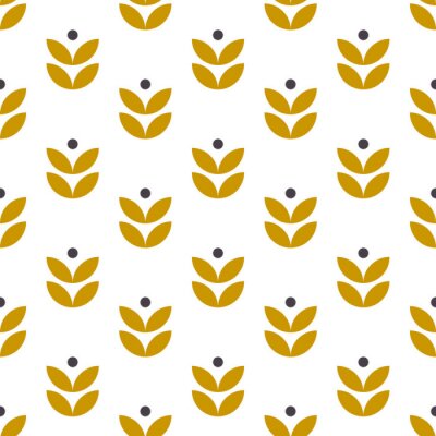 Tapete Abstrakte Blätter im skandinavischen Stil