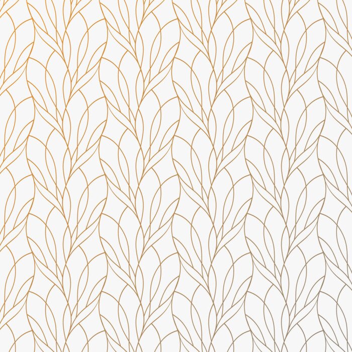 Tapete Abstrakte Blätter mit einer dünnen Linie gezeichnet