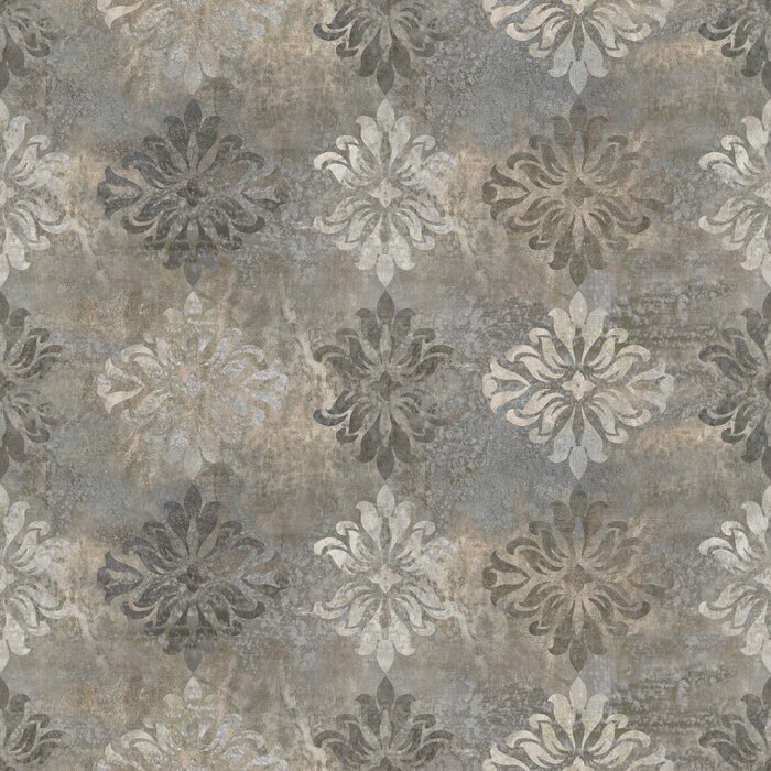 Tapete Abstrakte Blumen am Beton-Hintergrund