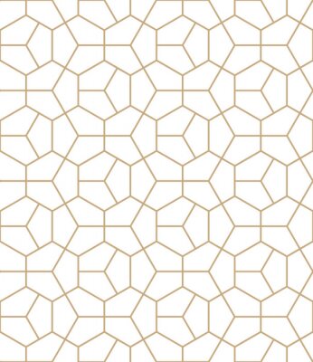Tapete Abstrakte geometrie gold deco kunst sechseck muster