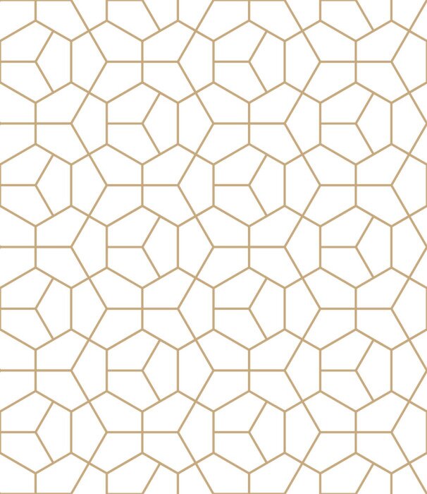 Tapete Abstrakte geometrie gold deco kunst sechseck muster