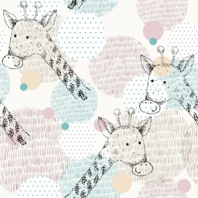 Tapete Abstrakte geometrische Giraffen