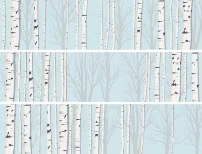 Abstrakte Grafik mit Birken