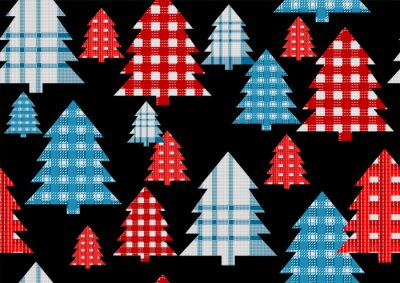 Tapete Abstrakte karierte Bäume