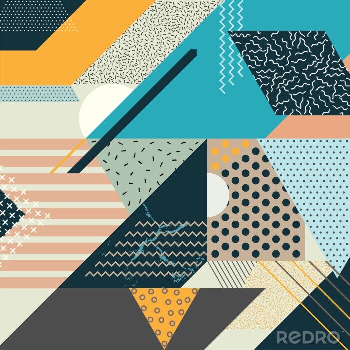 Tapete Abstrakte Kunst als retro Mosaik