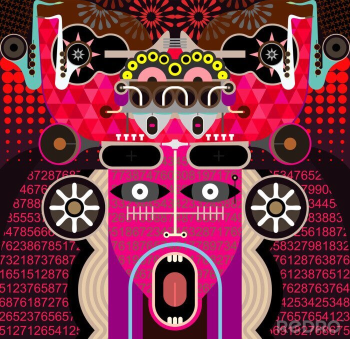 Tapete Abstrakte Punk-Grafik