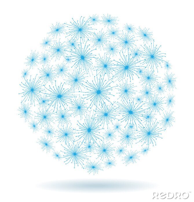 Tapete Abstrakte Pusteblume in Blau