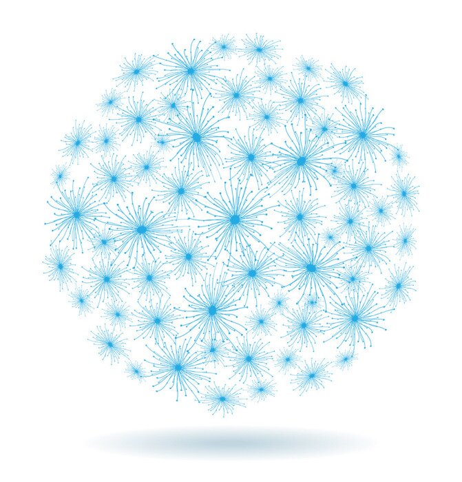 Tapete Abstrakte Pusteblume in Blau