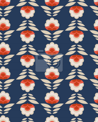 Tapete Abstrakte Retro-Blumen