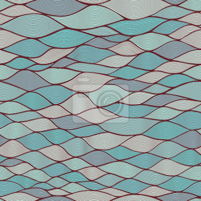 Tapete Abstrakte Wellen in gedämpften Farben