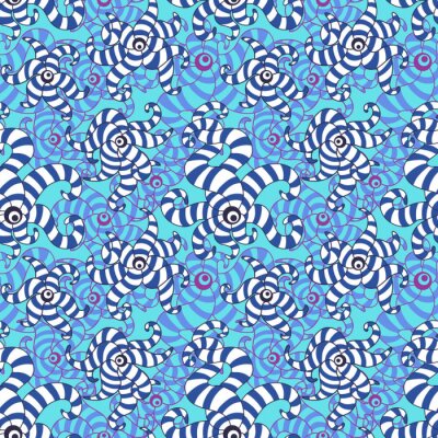 Tapete Abstrakter gestreifter Oktopus