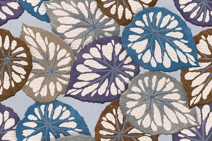 Tapete Abstraktes Blätter-Muster