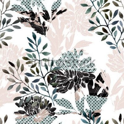 Tapete Abstraktes Blumenmuster