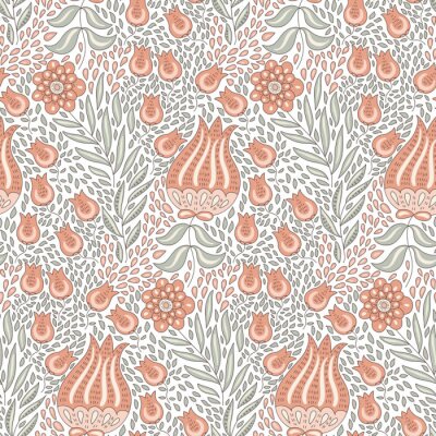 Tapete Abstraktes botanisches Blumenmuster